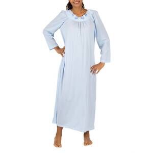 NEW SHADOWLINE LINGERIE petals 53 inch long sleeve gown in bluebell